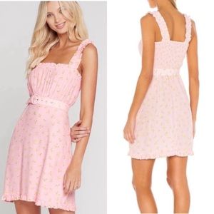 Faithfull The Brand Mid Summer Mini Dress in Pink Luda Floral